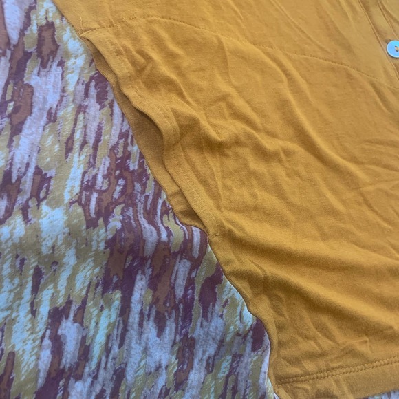 LOGO Lori Goldstein Womens Shirt‎ Size Medium Yellow Stretch Chiffon Back Casual - Picture 4 of 10